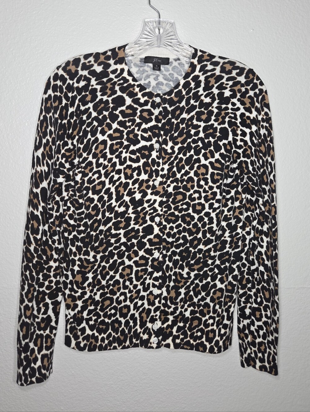 J. Crew Leopard Print Cardigan - Black/Tan/Cream